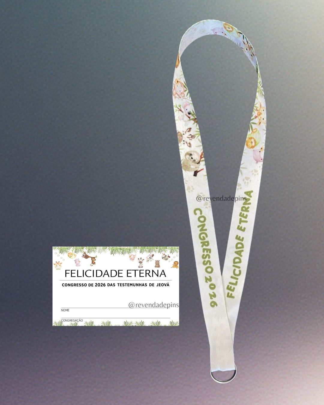 Crachá COM cordão Infantil (Personalizado)
