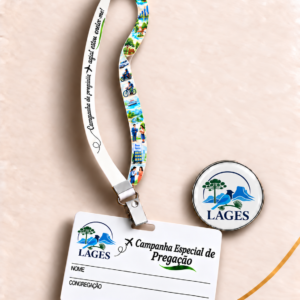 Crachá + Cordão + PIN Campanhas (Personalizado)