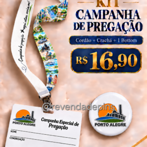 Crachá + Cordão + bottom Campanhas (Personalizado)