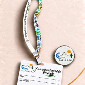 Crachá + Cordão + PIN Campanhas (Personalizado)