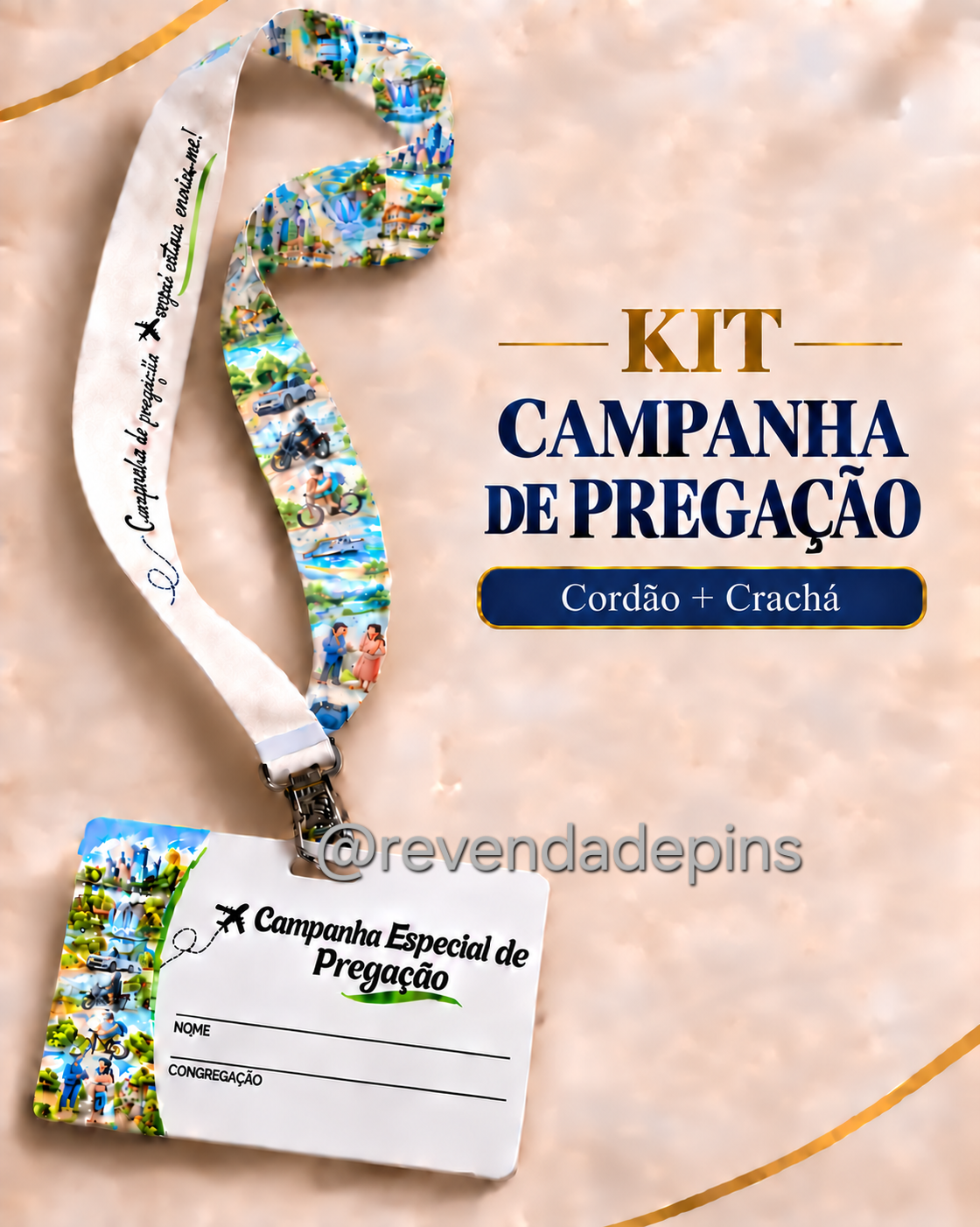 Crachá COM Cordão Campanhas (Personalizado)