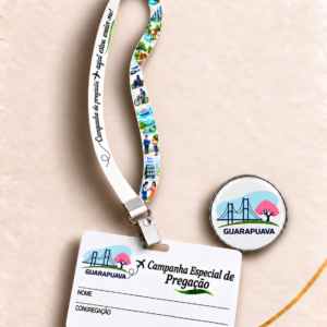 Crachá + Cordão + PIN Campanhas (Personalizado)