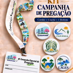 Crachá + Cordão + bottom Campanhas (Personalizado)